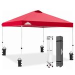 EAGLE PEAK 3m x 3m Pop Up Gazebo Tent Instant Outdoor Canopy Straight Leg Shelter (Red)