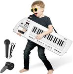 PYLE Electric Piano, Electric Keyboard Piano, Music Keyboard - 37 Keys, Built-in Stereo Speakers, Wired Microphone, Portable Design, 200 Tones, 200 Rhythms, 50 Demos Included