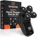 Groomie Cordless Bald Head Shavers for Men, BaldiePro Head Grooming Starter Kit - Includes Ergonomic BaldiePro Head Shaver, SmoothShave Blade 2.0, Cleaning Brush, Charging Cable & User Manual