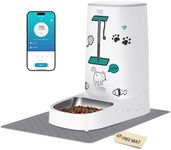 FAS Alliance PF1 Automatic Pet Feeder- Pet Food Dispenser for Dry Food, 4L Smart Pet Feeder with 2.4G App Control, Automatic Pet Feeder with Stainless Steel Bowl, 1-10 Meals Per Day-White