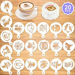 Konsait 20Pack Halloween Cake Stencil Templates Decoration, Reusable Halloween Cake Cookies Baking Painting Mold Tools, Dessert, Coffee Decorating Molds