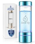 LevelUpWay Hydrogen Water Bottle Generator, 2640 PPB Lab Tested Hydrogen Water Maker, Dual Chamber SPE/PEM Technology, Portable Rechargeable Hydrogen Rich Water Bottle