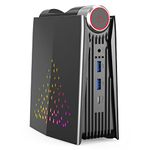 ACEMAGICIAN Mini Gaming PC [AMR5], Ryzen 7 5700U (up to 4.3GHz) Desktop Computer, 16GB DDR4 RAM 512GB NVME PCIE3.0 SSD, WiFi 6 BT 5.2, RGB Light, 3-Screen Display for Gaming, Business