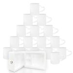 MR.R Sublimation Blanks Dishwasher White Ceramic Coffee Mugs 11oz Blank Ceramic Classic Drinking Cup Mug with Heart Handle for Milk Tea Cola Water, Set of 16