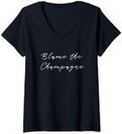 Womens Blame The Champagne Funny Wi