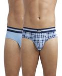 Jockey UI20 Men's Super Combed Cotton Elastane Stretch Printed Brief with Ultrasoft Waistband (Pack of 2_Colors & Prints May Vary)_Dusk Blue Print_M