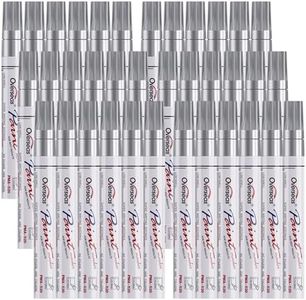Overseas Metallic Silver Paint Marker Pens - 36 Pack Oil-Based Permanent Markers Set, Quick Dry, Waterproof, Medium Tip Paint Pens Bulk for Wood, Metal, Rock, Ceramic, Plastic, Canvas, Glass, Rubber
