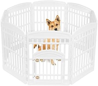 IRIS USA 34'' Exercise 8-Panel Pet Playpen with Door, White