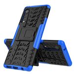 Newlike LG Velvet Shock Proof Duel Layer Hybrid Armor Back Cover Case with Kickstand Wheel Pattern ForLG Velvet (Blue)