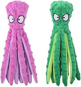 CPYOSN Dog Squeaky Toys Octopus - No Stuffing Crinkle Plush Dog Toys for Puppy Teething, Durable Interactive Dog Chew Toys for Small, Medium and Large Dogs Training and Reduce Boredom, 2 Pack