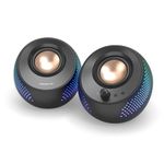 CREATIVE Pebble X 2.0 USB-C Computer Speakers with Customizable RGB Lighting, Bluetooth 5.3, USB Audio, Up to 15W RMS Power for PC and Mac  