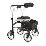 Xpresso Lite Walker Rollator with Seat, Large Wheels, Brakes, Backrest, Basket for Indoor Outdoor use – Medical Lightweight Foldable Rollator Locking Mobility - Regular - Seat Height 21