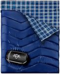 ETGLCOZY Cotton Flannel Double Sleeping Bag for Camping, Backpacking Hiking. Queen Size 2 Person Waterproof Sleeping Bags for Adults Teens. Lightweight with Compression Sack