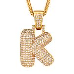 U7 Jewellery Necklaces for Women Gold Bling Letter K Name Necklace