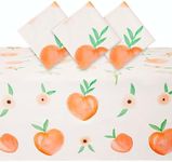 Sparkle and Bash 3 Pack Sweet Peach Tablecloths, 54x108 Inch Table Covers for Birthday and Baby Shower Party Supplies