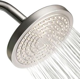 Winthorpe Conservation Rain Shower Head, Brushed Nickel, Round, Low Flow, High Pressure, 1.8 GPM Water Saving, 360 Degree, Eco and Energy Efficient Rainfall Showerhead