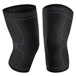 CAMBIVO Knee Brace Support(2 Pack), Knee Compression Sleeve for Running, Hiking, Basketball, Arthritis, Meniscus Tear, Knee Pain Relief and Injury Recovery