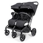 For Your Little One Duo Twin Easyfold Pushchair - Black, Foldable, for Newborn to 3 Years, Compact & One Hand Folding, Only 76cm Wide