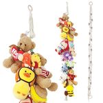 PATPAT® Handwoven Hanging Cotton Rope 78'' Comforting Toy Storage Chain with 20 Clips Plush Toy Organizer Rope Room Decoration Door Hanging Decorative Organizer Rope Baby Room Kids Room Decoration