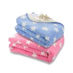 MY NEWBORN 3-in-1 Baby Blanket Wrapper - Pack of 2 (Pink and Blue) | Towel for Boys and Girls | All Season Swaddle for 0-12 Month Old Baby | Nursing Baby Carrier Gifts | Soft Flannel Sleeping Bag