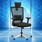 The Sleep Company Stylux Premium Ergonomic Office Chair | Patented SmartGRID Technology | SpinePro Adjustable Lumbar Support for Desk Chair | Chair for Work, Home, Study | Enduring Design | Black