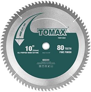 TOMAX 10-Inch 80 Tooth ATB Fine Finish Saw Blade with 5/8-Inch Arbor