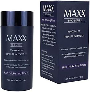 MAXX PRO-SERIES Volumizing Hair Fibers with real Keratin for Thinning Hair/Hair Loss – Dermatologist Tested and Certified Hypoallergenic - 60 days + supply - Multiple Colors Available (Black)