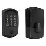 Schlage BE489WB GRW 622 Encode WiFi Deadbolt Smart Lock, Keyless Entry Touchscreen Door Lock with Greenwich Trim, Matte Black