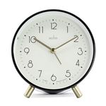 Acctim Fossen Analogue Alarm Clock Contemporary Metal Case Backlight Easy Set Alarm (Black)