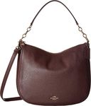 Coach Polished Pebbled Leather Chelsea 32 Hobo Li/Oxblood One Size, Chocolate