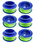 6Pcs Spooled Trimmer Line 16ft 0.08-in Fits for Kobalt KLS 124-03 24-Volt Max Weed Wacker String Trimmer, Dual-line Spool Replace 1504979 1137837