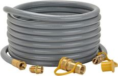 only fire 24 Ft 1/2" ID Natural Gas Hose with Quick Disconnect for Fire Pit, Patio Heater or Grill - Include 3/8" Female x 1/2" Male Adapter