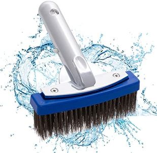 Fimimo 5.5" Stainless Steel Bristles Pool Brush, Swimming Pool Brushes with Handles for Cleaning Pool Walls, Tile, Floors to Fit Most Poles