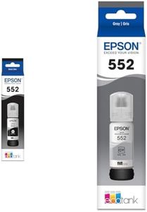 Epson EcoTank Ink Ultra-high Capacity Bottle Black & Gray (T552020-S & T552520-S) Works with EcoTank Photo ET-8500