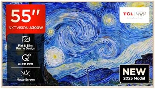 TCL NXTVISION 55A300W-UK QLED PRO 4K Ultra HD TV, 4K HDR PRO, Matte Screen, Smart TV Powered by Google TV (Dolby Vision IQ & Atmos, 144Hz Motion Clarity Pro, compatible with Google Assistant)