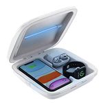 4-In-1 UV Steriliser Box Multifunctional UV Steriliser Portable Mobile Phone UV Box for Iphone Android Mobile Phones Toothbrush Jewelery Watches Mobile Phone UV,A