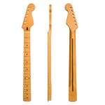 Electric Guitar Neck Replacement,26.2 in,22 Frets,Maple Fretboard Guitar Neck Replacement Wood DIY Guitar Neck for ST Electric Guitar