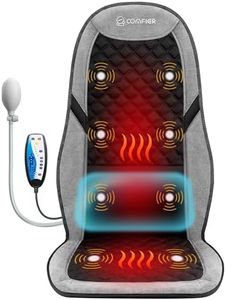 COMFIER Back Massager with Heat, Massage Seat Cushion for Chair with 10 Vibration Motors, Adjustable Lumbar Support,Chair Massager for Office,Recliner,Gifts for Men,Women