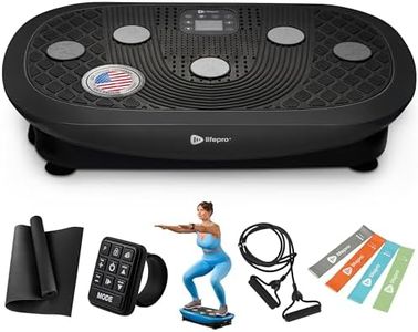 LifePro Rumblex Plus 4D Vibration Plate Exercise Machine-Triple Motor Oscillation, Linear, Pulsation + 3D/4D Motion Vibration Platform,Whole Body Vibration Machine for Weight Loss&Shaping(Black)