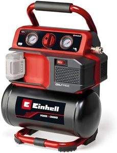 Einhell Cordless Air Compressor 18V Power X-Change, Oli-Free Portable Electric Pump and Tyre Inflator for Workshops with 5L Tank, Without Battery TE-AC 18/75 Li