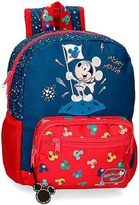 Disney Mickey On The Moon, Bagagli Borsa A Tracolla Bambini E Ragazzi, Blu (Blue), 23x28x10 cms