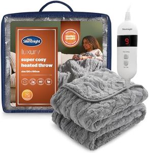 Silentnight Luxury Super Cosy Heated Throw -Thick Snuggly Soft Chunky Knit Jacquard Fleece Electric Blanket for Sofa Bed with 9 Heat Settings -Fast Heat-up and Safe Shut Off -Machine Washable Charcoal