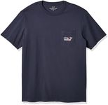 vineyard vines Men's Short Sleeve Americana Whale Pocket T-Shirt, Blue Blazer, Large