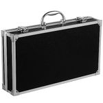 Aluminum Hard Case Black Briefcase Shockproof ToolBox Carrying Case with Foam For Test Cameras Tools Parts Mechanical Garage Instrument 36.00X20.00X7.50cm