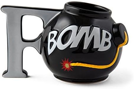 BigMouth Inc F-Bomb Mug, Black Ceramic Coffee Cup, Holds 16 Oz of Beverage, Novelty Mug