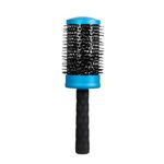 ForPro Expert Stylist Choice Nano Ceramic Hair Brush, 100% Natural Anion Bristle, Silicone Ergonomic Handle, 3" Ceramic Round Brush, Matte Blue