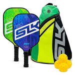 SLK NEO 2.0 by Selkirk Pickleball Paddle | Features a Graphite Face, SX4 Honeycomb Core, and SpinFlex Textured Surface | 4 Pickleball Balls | Designed in The USA | Designed for Traction and Stability