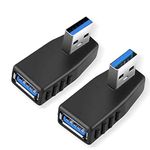 EasyULT 2 PCS USB Right Angle Adapter USB 3.0 Adapter Couplers 90 Degree Male to Female,USB 90 Degree Adapter, Compatible with All Usb Interface Devices