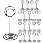 HomWanna Table Number Holders 20Pcs - 3.35 Inch Place Card Holder Table Number Stands for Wedding Party Graduation Reception Restaurant Home Centerpiece Decorations Office Memo Photo (Black)