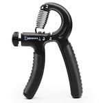 Exology Fitness 5-60 kg Grip Strengthener Exerciser – Adjustable Hand Grips Strengthener with Stainless Steel Spring for Strong Wrists, Fingers, Forearm, Hands Black